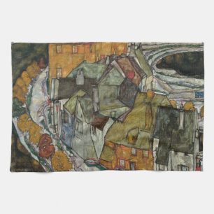 Crescent of Houses II, Island Town by Egon Schiele Tea Towel