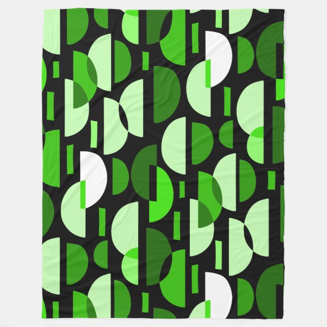 Crescent Pattern 010921 - Grass Green Fleece Blanket (Front)