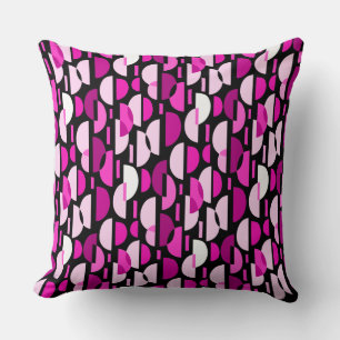 Crescent Pattern 010921 - Magenta Pink Cushion