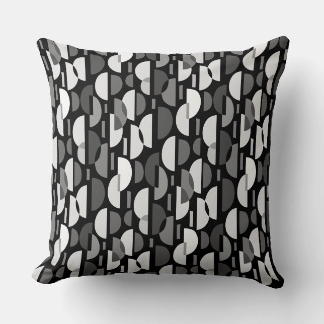Crescent Pattern 010921 - Monochrome Cushion (Front)