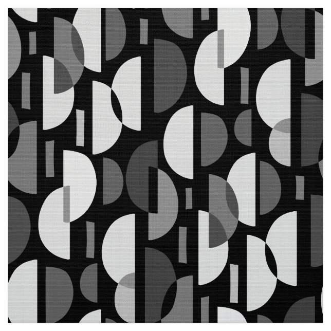 Crescent Pattern 010921 - Monochrome Fabric (Swatch)