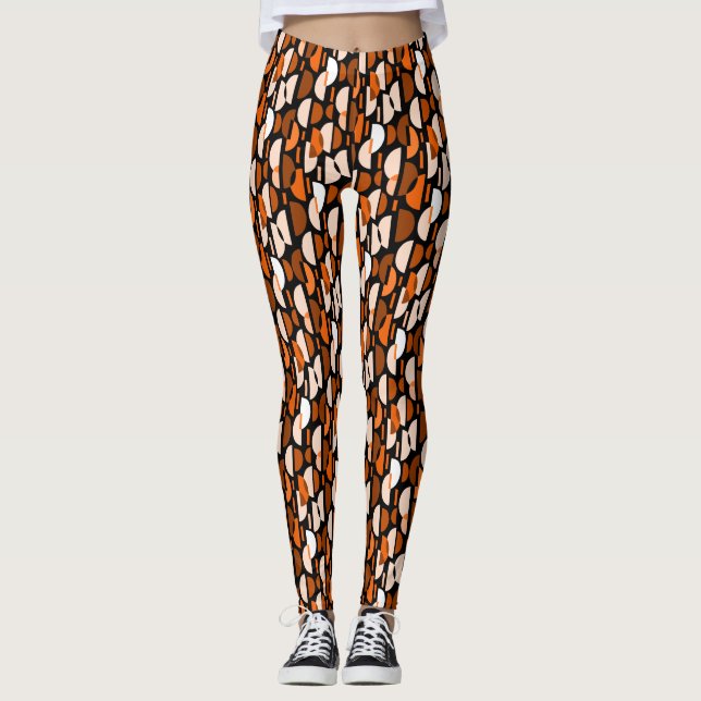 Crescent Pattern 010921 - Orange Leggings (Front)