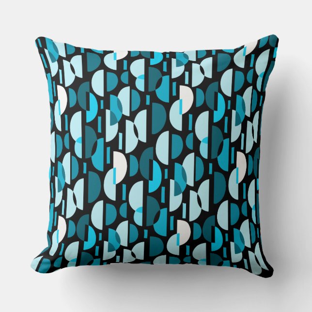 Crescent Pattern 010921 - Sky Blue Throw Pillow (Front)