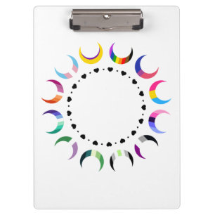 Crescent Pride Moons & Black Hearts Clipboard