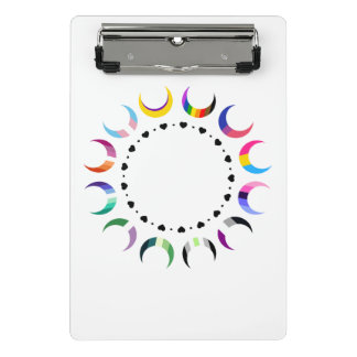Crescent Pride Moons & Black Hearts Mini Clipboard