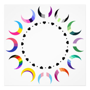 Crescent Pride Moons & Black Hearts Photo Print