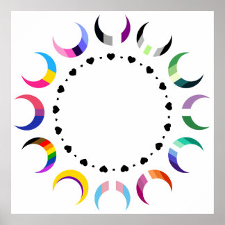 Crescent Pride Moons & Black Hearts Poster