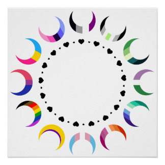 Crescent Pride Moons & Black Hearts Poster