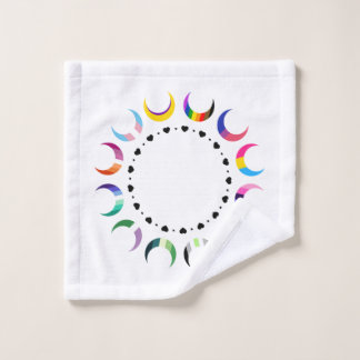 Crescent Pride Moons & Black Hearts Wash Cloth
