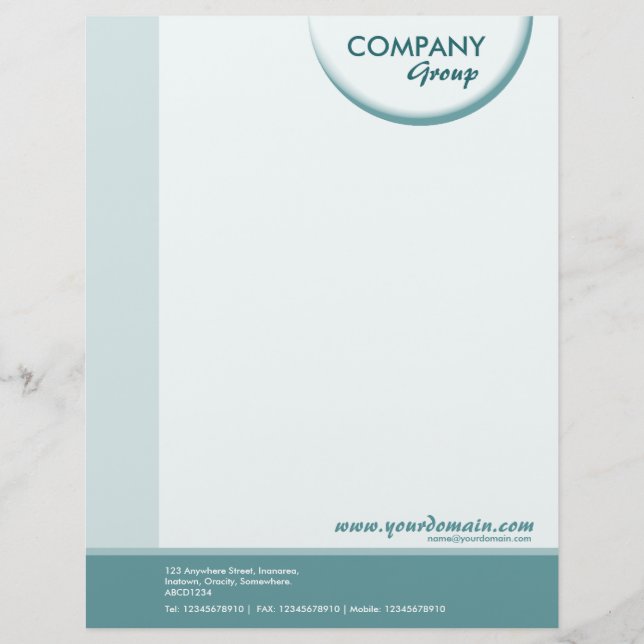 Crescent Shadow - Blue Green Tones 02 Personalized Letterhead (Front)