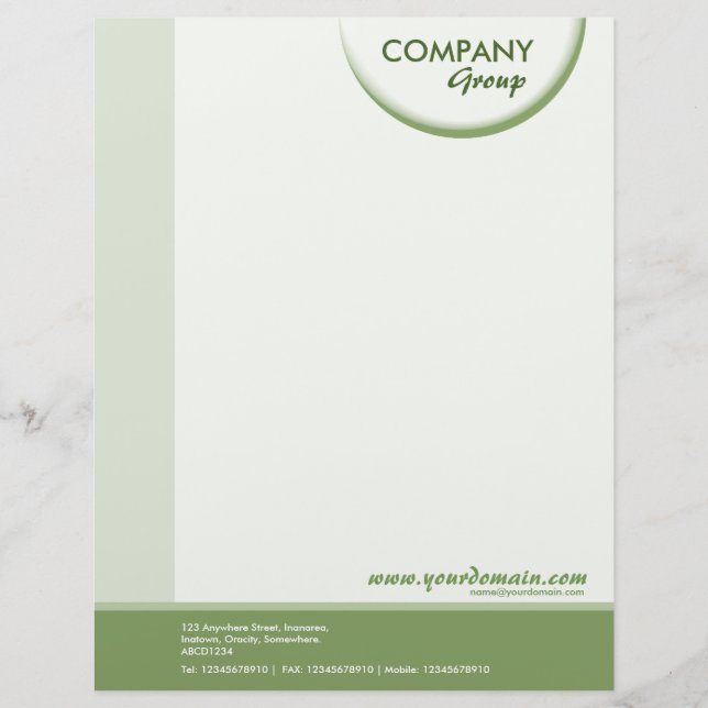 Crescent Shadow - Green Tones Personalized Letterhead (Front)