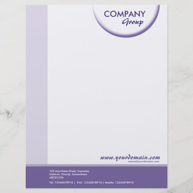 Crescent Shadow - Violet BlueTones Customised Letterhead (Front)