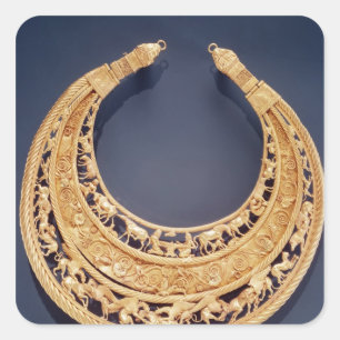 Crescent shaped pectoral from Tolstaya Mogila Square Sticker