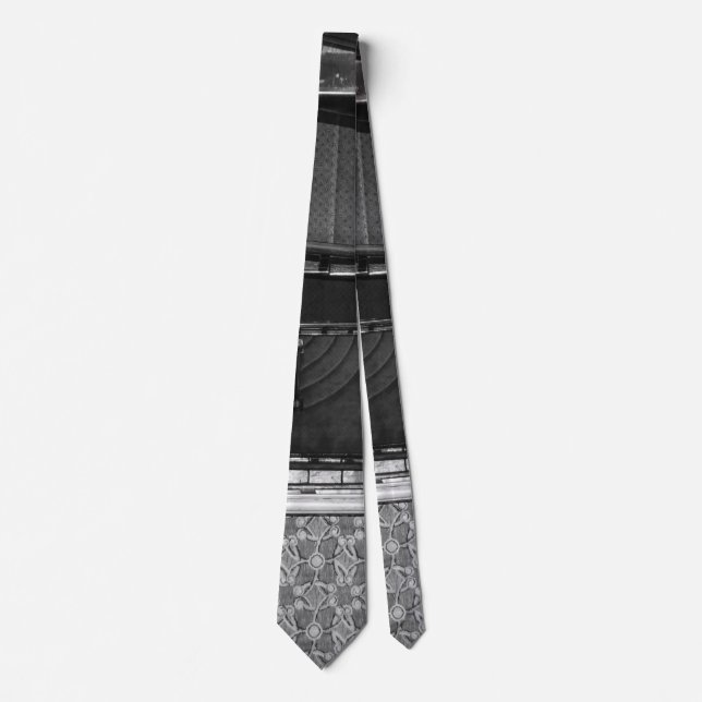 Crescent Stairwell Grayscale Neck Tie (Front)