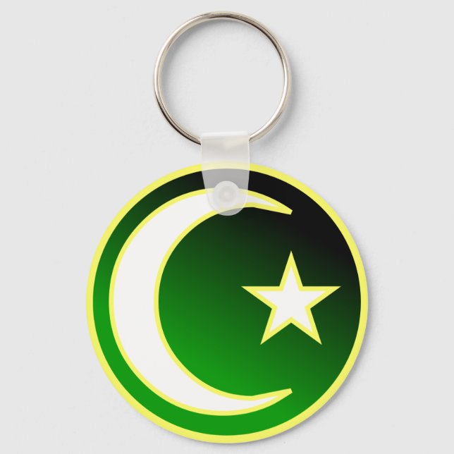 Crescent  & Star of Islam Key Ring (Front)