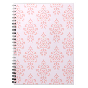 Crest Damask Repeat Pattern Pinks Spiral Notebook