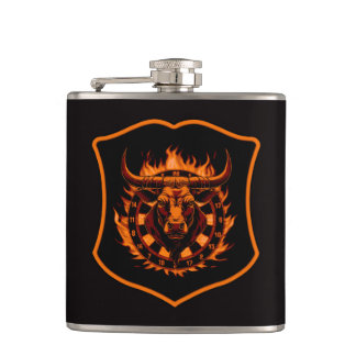 Crest Dartboard Bull Darts Dart Art Hip Flask
