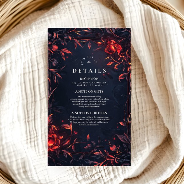 Crest Monogram Art Nouveau Floral Wedding  Enclosure Card (Creator Uploaded)