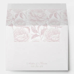 Crest Monogram Blush Pink Script Envelope