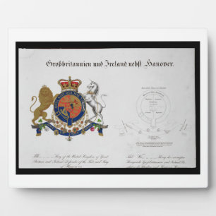 Crest of the King of the United Kingdom of Great B Plaque