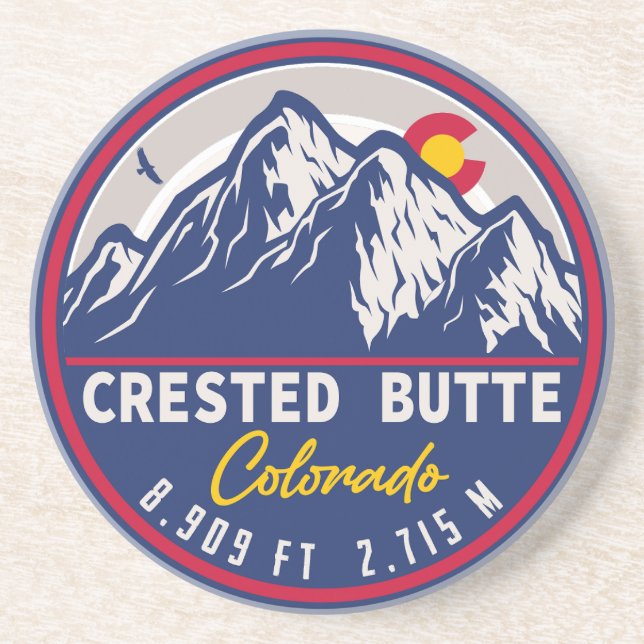Crested Butte Colorado - Camping Skiing Souvenirs Coaster (Front)