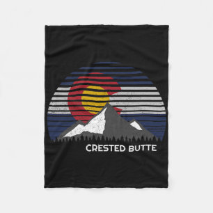 Crested Butte Colorado Flag Fleece Blanket