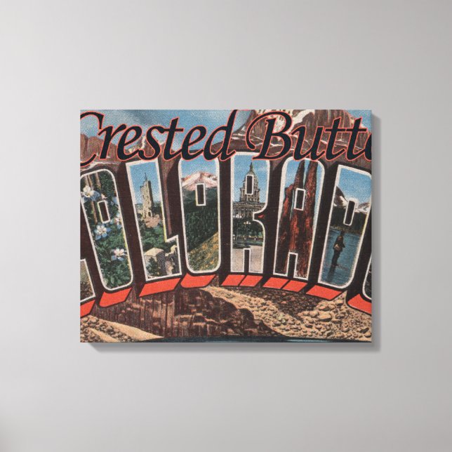 Crested Butte, Colorado - Large Letter Scenes Canvas Print (Front)