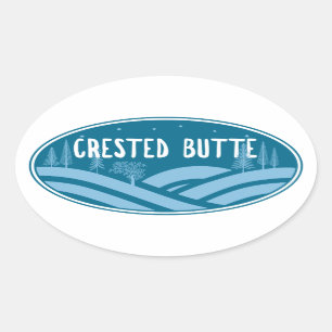 Crested Butte Colorado Outdoors Oval Sticker