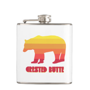 Crested Butte Colorado Rainbow Bear Hip Flask