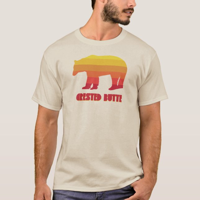 Crested Butte Colorado Rainbow Bear T-Shirt (Front)