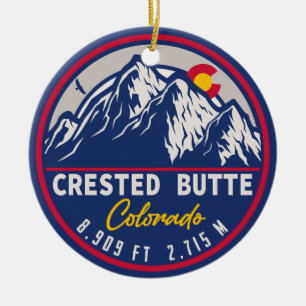 Crested Butte Colorado - Retro Souvenirs Ceramic O Tree Decoration