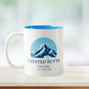 Crested Butte Colorado ski resort souvenir Two-Tone Coffee Mug