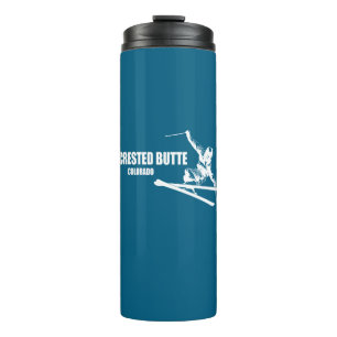Crested Butte Colorado Skier Thermal Tumbler