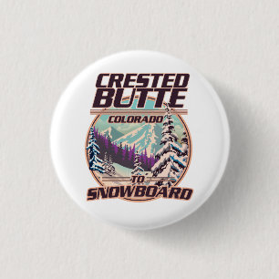 Crested Butte Colorado Snowboarding logo 3 Cm Round Badge