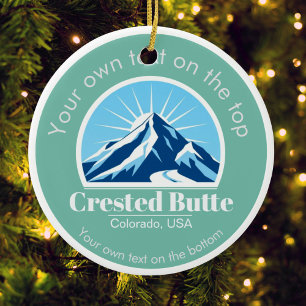 Crested Butte Colorado usa ski resort medal Ceramic Tree Decoration