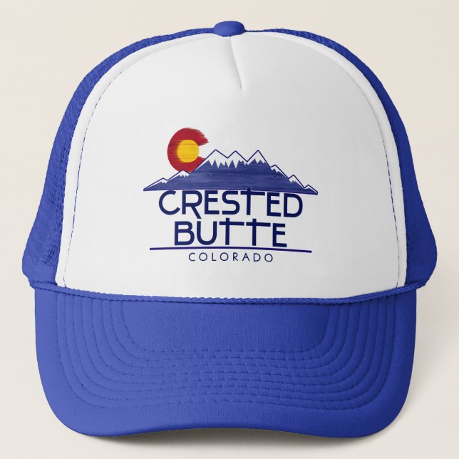 Crested Butte Colorado wood mountains hat (Front)