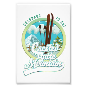 Crested Butte Mountain Colorado Ski logo Photo Print