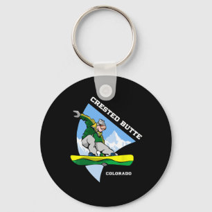 Crested Butte Mountain Colorado Snowboarding Snowb Key Ring