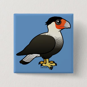 Crested Caracara 15 Cm Square Badge