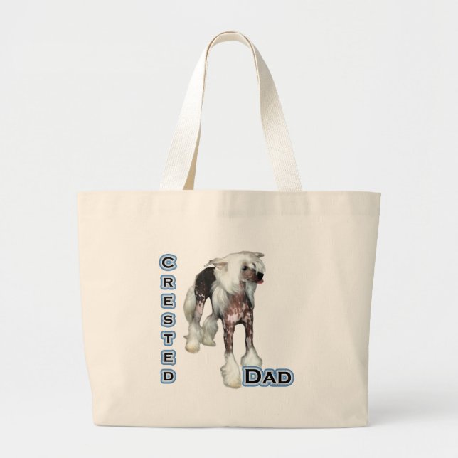 Crested Dad 4 Large Tote Bag (Front)