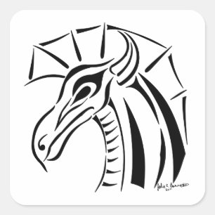 Crested Dragon  Sticker Square