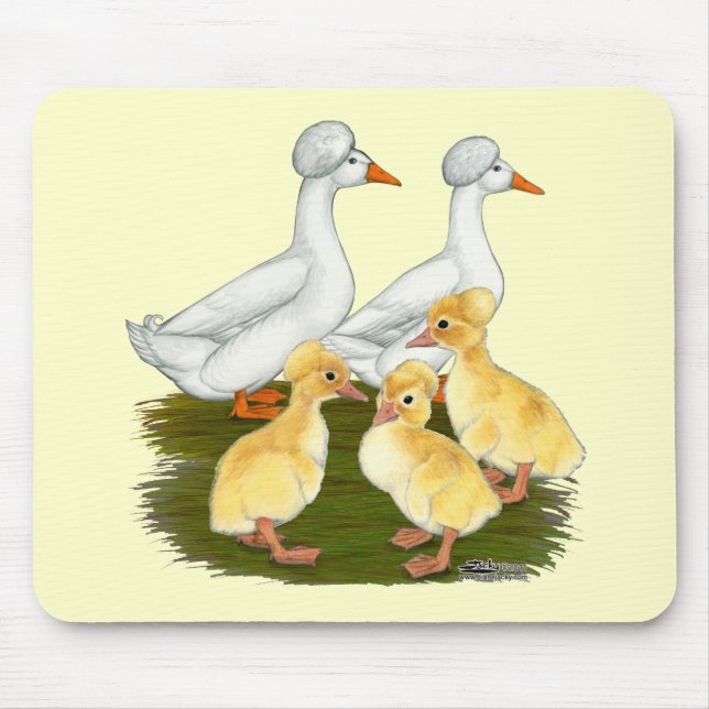 Crested Duck Family Mouse Pad (Front)