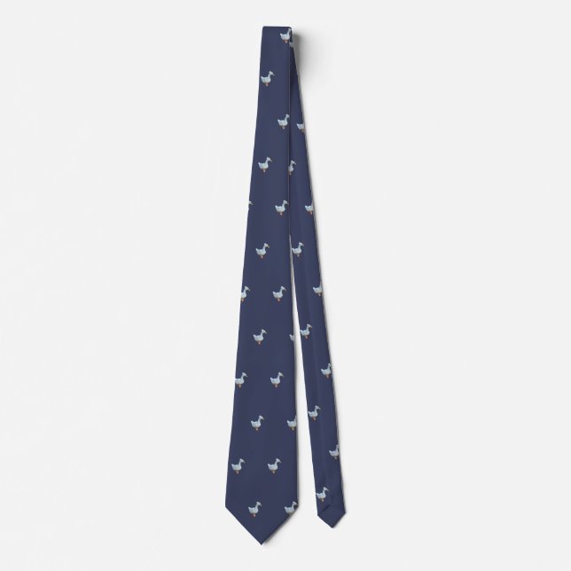 Crested duck white pattern tie (Front)