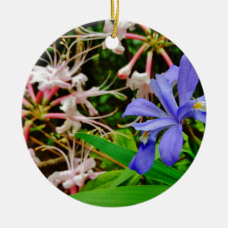Crested Dwarf Iris Ceramic Tree Decoration