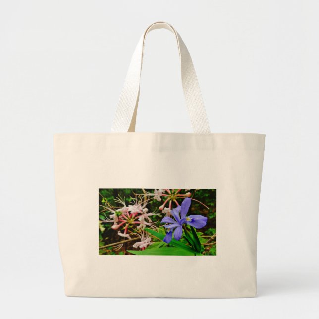 Crested Dwarf Iris Large Tote Bag (Front)