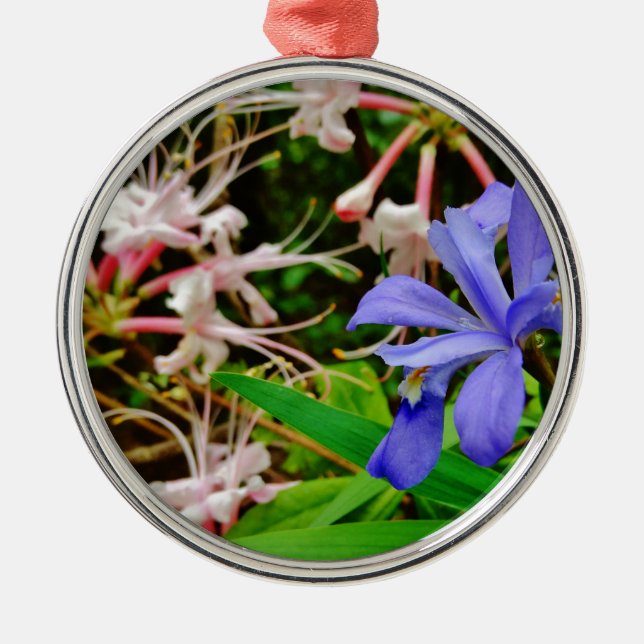 Crested Dwarf Iris Metal Tree Decoration (Front)