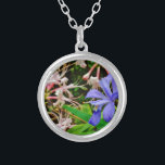 Crested Dwarf Iris Silver Plated Necklace<br><div class="desc">Crested Dwarf Iris at Lake Arrowhead  trail Photo By Sandy Closs While hiking in May. Beautiful,  colourful Blue purple  Wild Iris growing on the woods near this Clear blue north Georgia lake. Flowers,  floral,  wildflowers,  wedding ,  sympathy,  birthday,  "mother's day" party lavender white</div>
