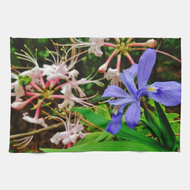 Crested Dwarf Iris Tea Towel (Horizontal)