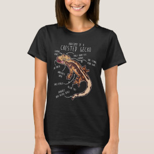 Crested Gecko Lizard Reptile Anatomy Pet Harelquin T-Shirt