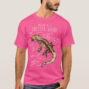Crested Gecko Lizard Reptile Anatomy Pet Harelquin T-Shirt